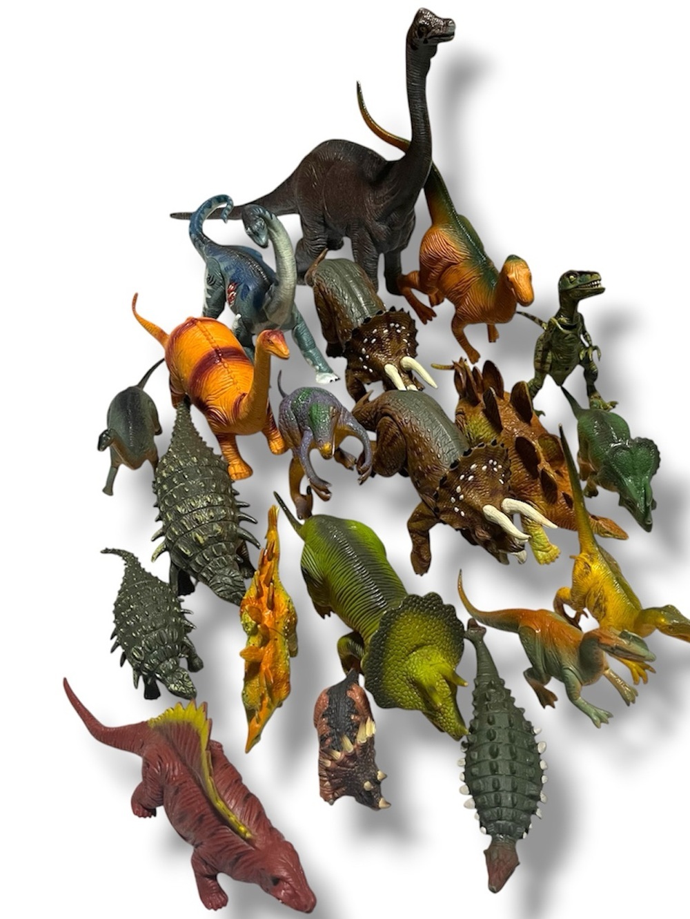 Assorted Plastic & rubber Dinosaur Toy Lot - Multicolor